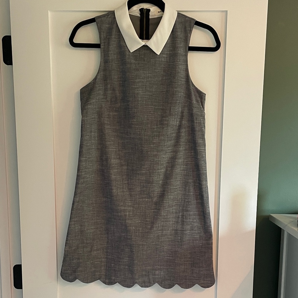Scalloped Grey Mini Dress